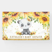 Panda Beer Zonnebloem Baby shower Verjaardagsachte Spandoek (Horizontaal)