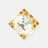 Panda Beer Zonnebloem Baby shower Verjaardagsfeest Servet (Hoek)