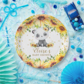 Panda Beer Zonnebloemen Baby shower Verjaardagsfee Papieren Bordje (Feest)