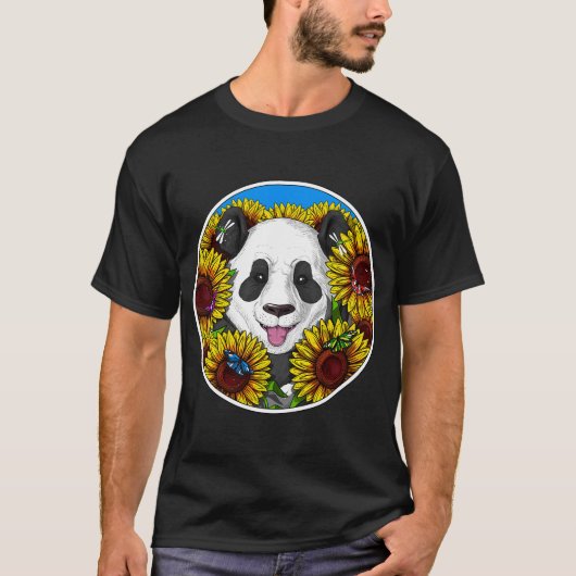 Panda Beer Zonnebloemen T-shirt (Voorkant)