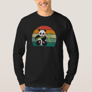 Panda Beren Bamboe China Azië Zwart Blad Wit Pa T-shirt