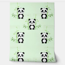 Panda Beren & Bamboe Design Behang