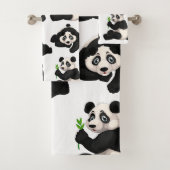 Panda Beren Bathroom Towel Set Bad Handdoek (Insitu)