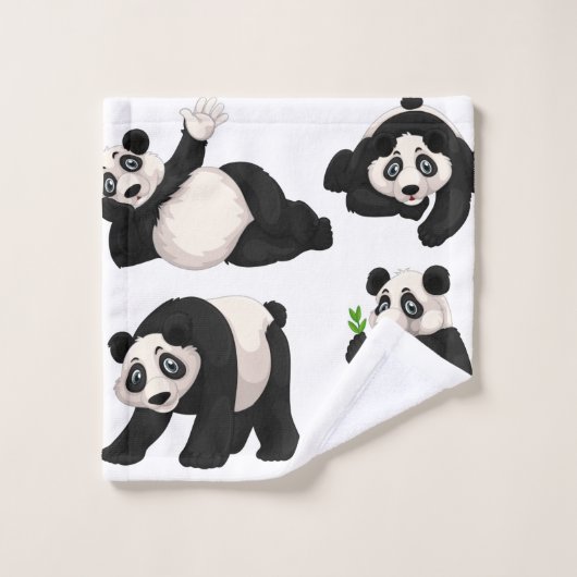 Panda Beren Bathroom Towel Set Bad Handdoek (Wasdoekje)