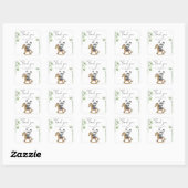 Panda beren bedankt babyshower vierkante sticker (Vel)