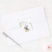 Panda beren bedankt babyshower vierkante sticker (Envelop)
