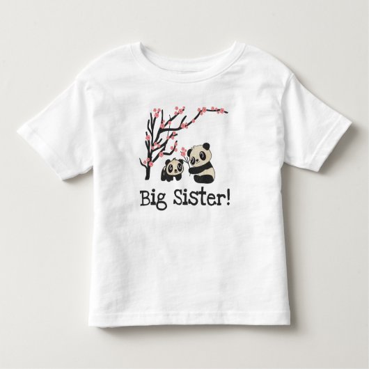 Panda Beren Big Sister Kinder Shirts (Voorkant)