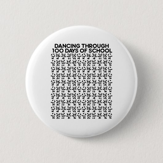 Panda beren dansen door 100 dagen school kind ronde button 5,7 cm (Voorkant)
