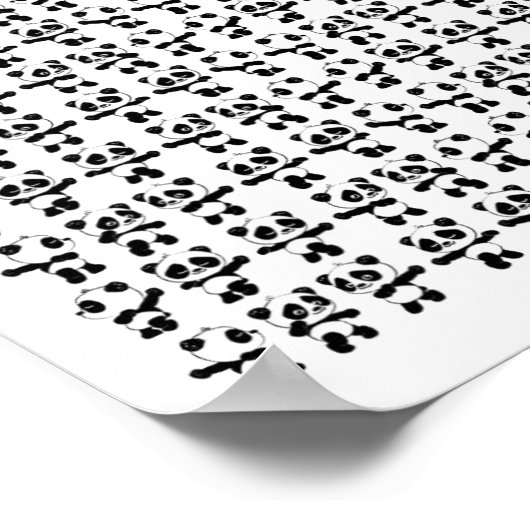 Panda Beren dansen door 100 dagen van school Kind Poster (Hoek)