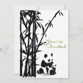 Panda Beren en bamboe Baby shower Kaart (Voorkant)