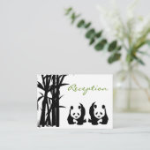 Panda Beren en Bamboe Bruiloft Receptie Kaarten (Staand voorkant)