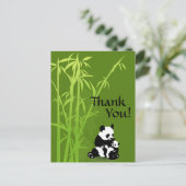 Panda Beren en bamboe Dank u Briefkaart (Staand voorkant)