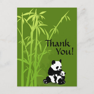 Panda Beren en bamboe Dank u Briefkaart