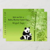 Panda Beren en Bamboe Neutraal Baby shower Uitnodi Kaart (Voorkant / Achterkant)