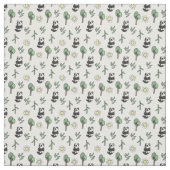Panda-Beren en Bamboe-patroon Stof (Swatch)