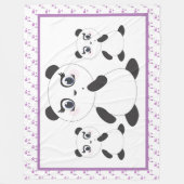 Panda Beren Fleece Deken (Voorkant)