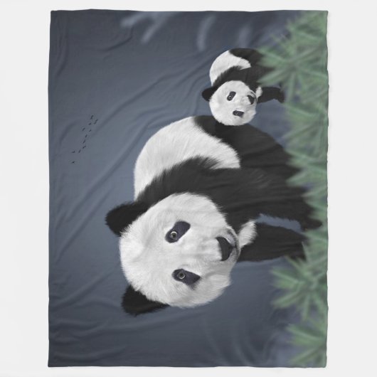Panda Beren Fleece Deken (Voorkant)