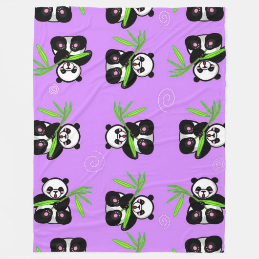 Panda Beren Fleece Deken (Voorkant)