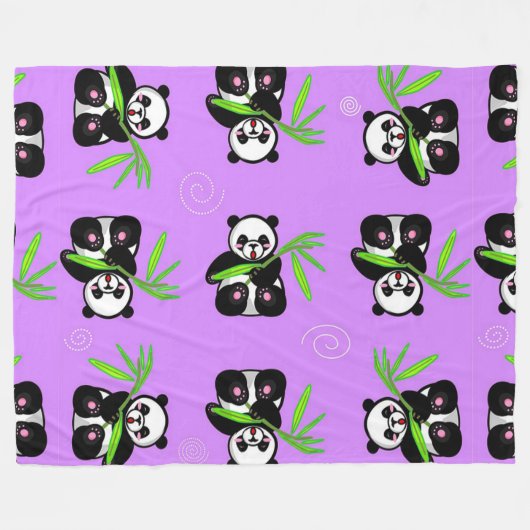 Panda Beren Fleece Deken (Voorkant (Horizontaal))