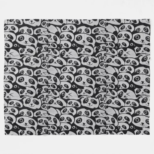 Panda Beren Fleece Deken (Voorkant (Horizontaal))