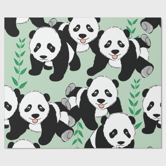 Panda Beren Grafisch Cadeaupapier (Vlak)