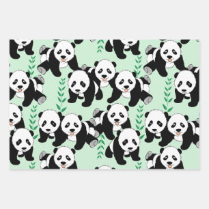 Panda Beren Grafisch Inpakpapier Vel