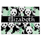 Panda Beren Grafisch om zich aan te passen Large Cadeautasje (Voorkant)