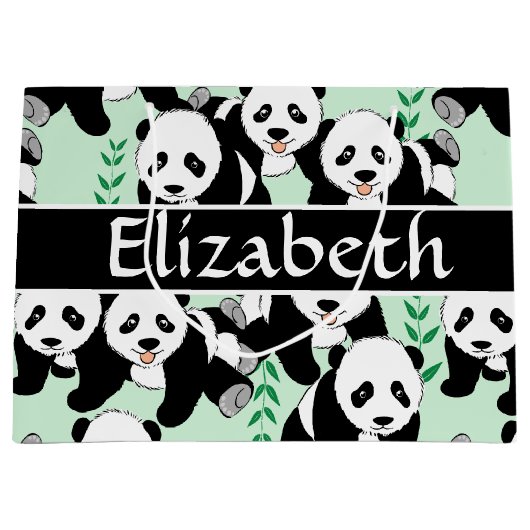Panda Beren Grafisch om zich aan te passen Large Cadeautasje (Voorkant)