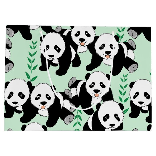 Panda Beren Grafisch om zich aan te passen Large Cadeautasje (Achterkant)
