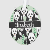 Panda Beren Grafisch om zich aan te passen Ornament (voorkant)