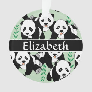 Panda Beren Grafisch om zich aan te passen Ornament