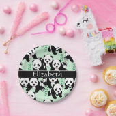 Panda Beren Grafisch om zich aan te passen Papieren Bordje (Feest)