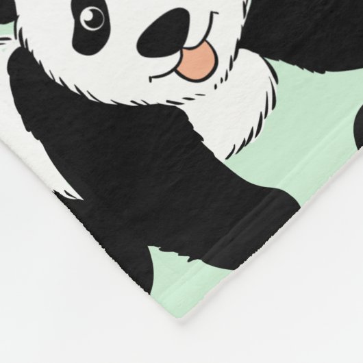 Panda Beren Grafisch Patroon aan Personaliseer Fleece Deken (Hoek)
