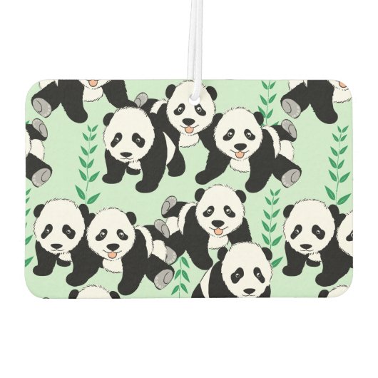 Panda Beren Grafisch Patroon aan Personaliseer Luchtverfrisser (Achterkant)