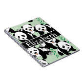 Panda Beren Grafisch Patroon aan Personaliseer Notitieboek (Rechterzijde)