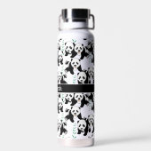 Panda Beren Grafisch Patroon aan Personaliseer Waterfles (Achterkant)