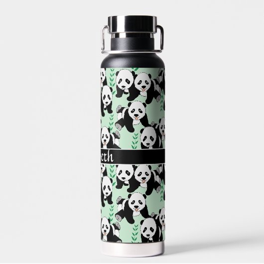 Panda Beren Grafisch Patroon Gepersonaliseerd Waterfles (Achterkant)