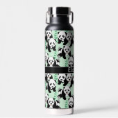 Panda Beren Grafisch Patroon Gepersonaliseerd Waterfles (Voorkant)