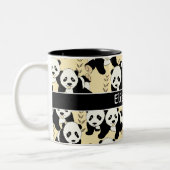 Panda Beren Grafisch Patroon Personaliseren Tweekleurige Koffiemok (Links)