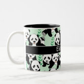 Panda Beren Grafisch Patroon Personaliseren Tweekleurige Koffiemok (Links)