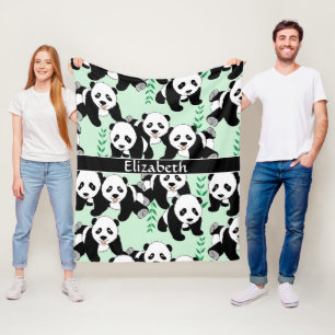 Panda Beren Grafisch personaliseren Groter Fleece Deken
