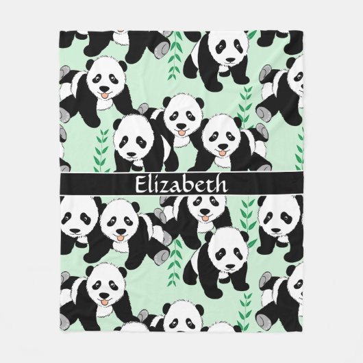 Panda Beren Grafisch personaliseren Groter Fleece Deken (Voorkant)
