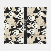 Panda Beren Grafisch personaliseren Groter Fleece Deken (Voorkant (Horizontaal))