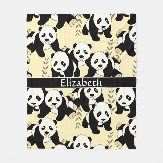 Panda Beren Grafisch personaliseren Groter Fleece Deken (Voorkant)