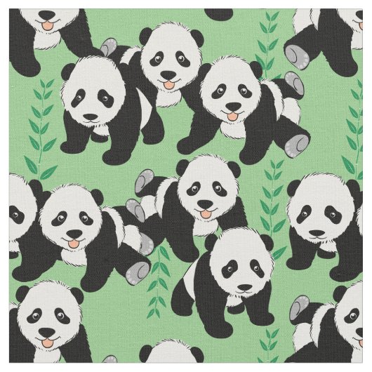 Panda Beren Grafisch Stof (Close Up)