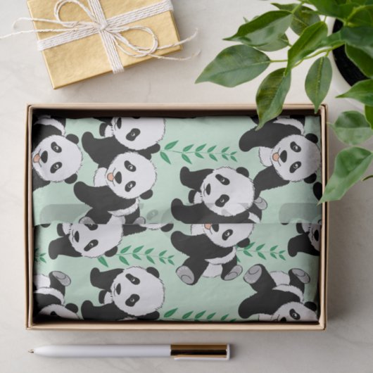 Panda Beren Grafisch Tissuepapier (Geschenk)