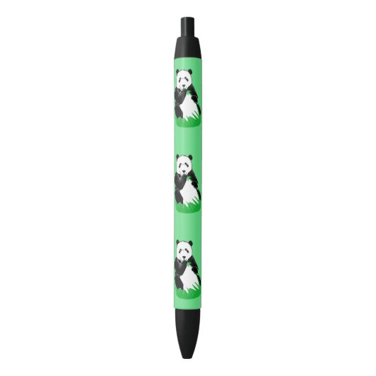 Panda Beren Groene en Zwarte Pens Zwarte Inkt Pen (Voorkant Verticaal)