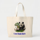 Panda Beren Grote Tote Bag (Voorkant)