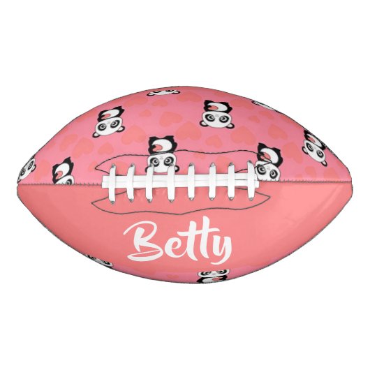 Panda beren houden van roze motief american football (Voorkant)