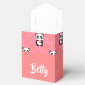 Panda beren houden van roze motief bedankdoosjes (Geopend)